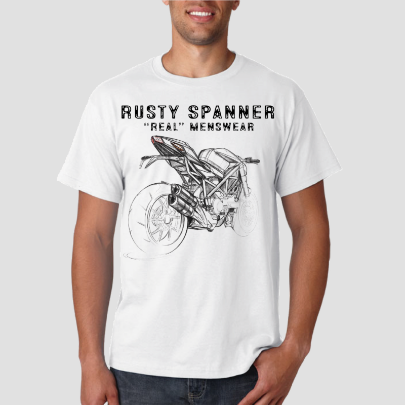 Rusty Spanner Bike Sketch T-Shirt