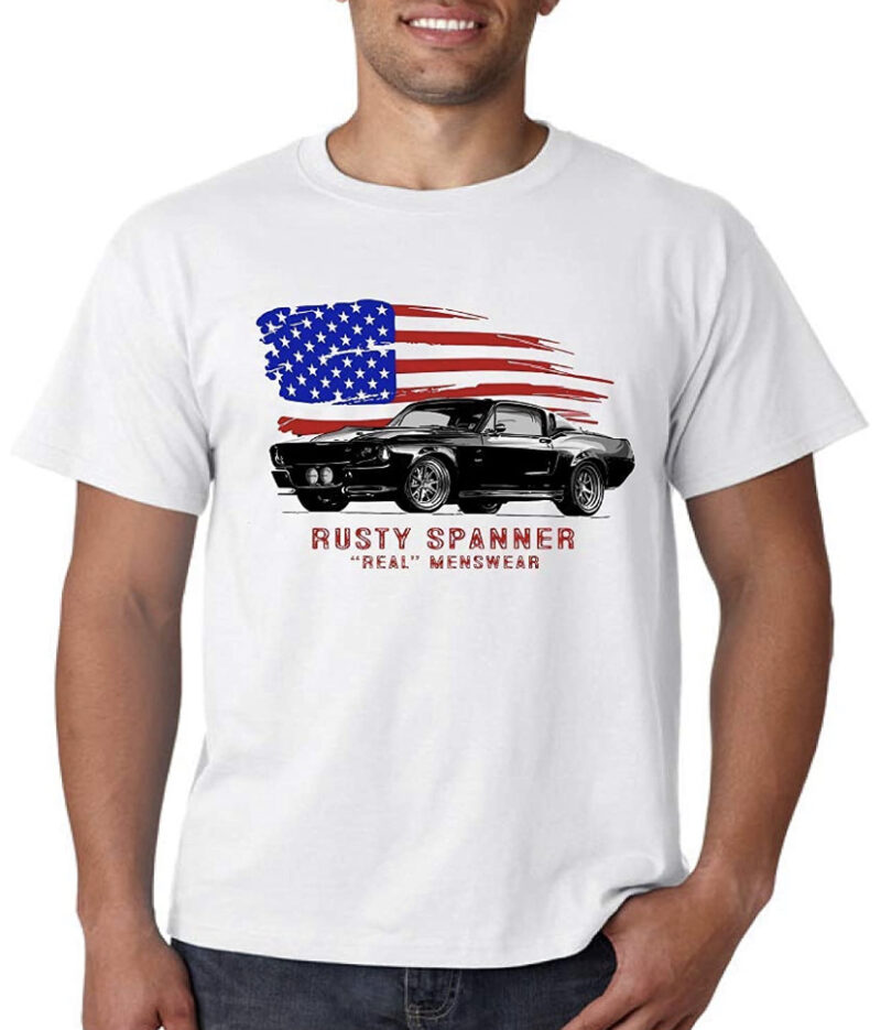 Mustang and Flag T-Shirt