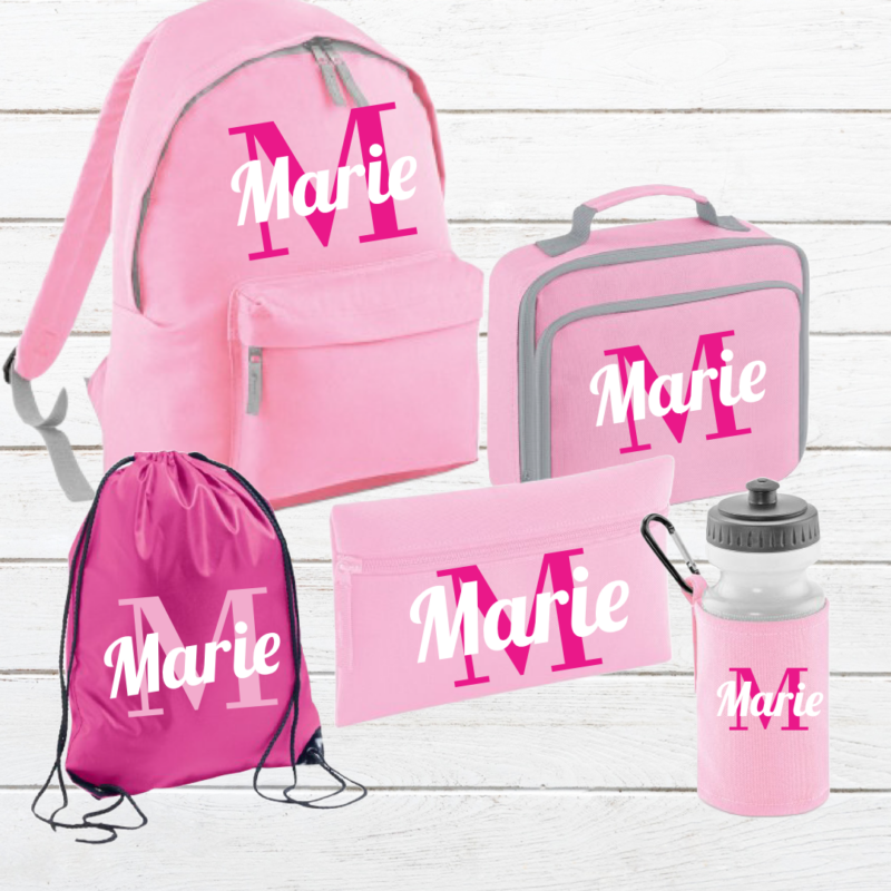 Back to School Personalised Bag Set -Pink