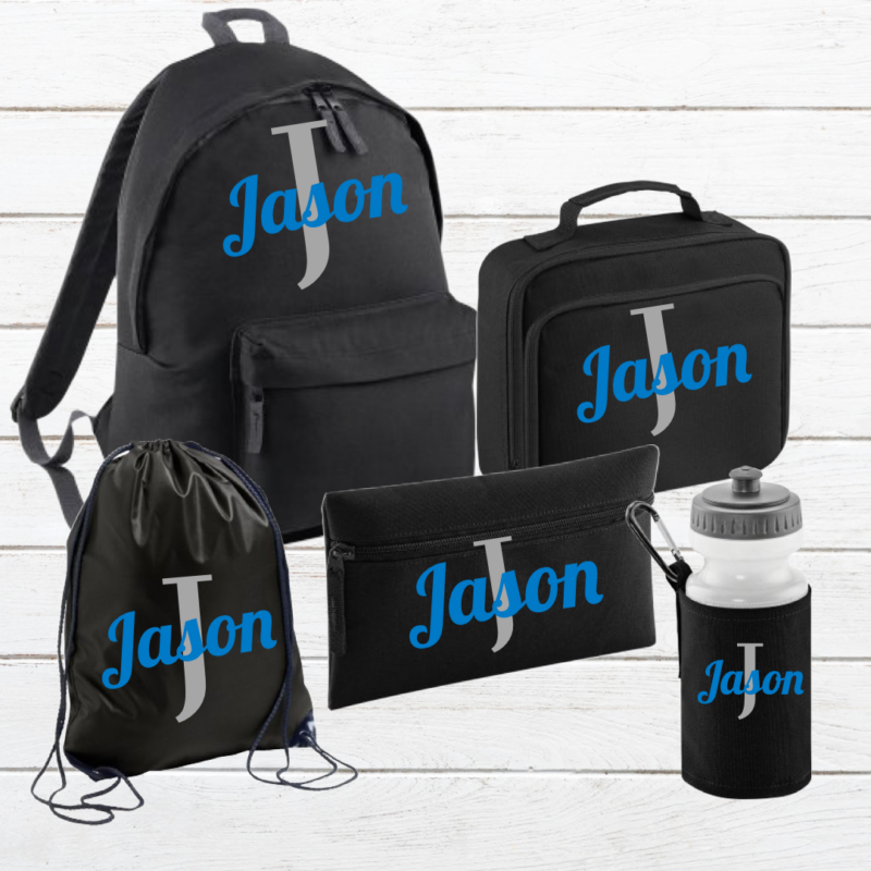 Back to School Personalised Bag Set -Black