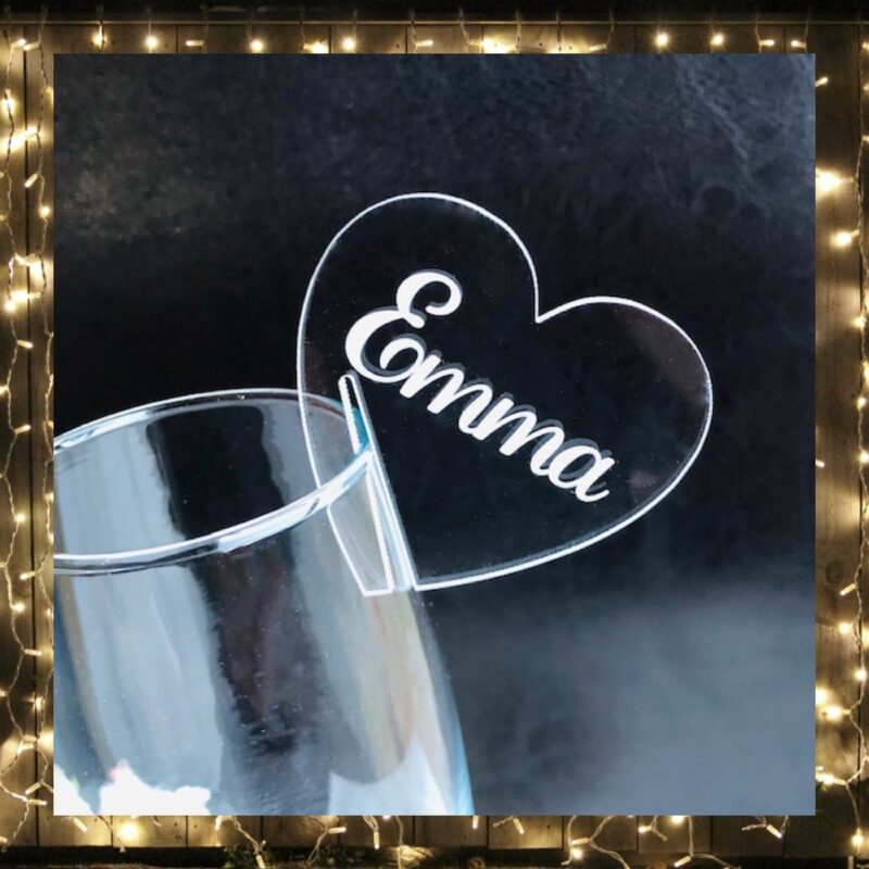 Wedding Place Name Wine Glass Charms