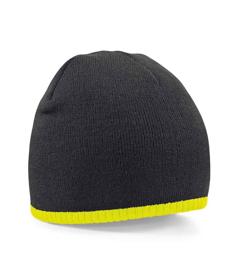 Embroidered Two Tone Beanie Hat - Image 5