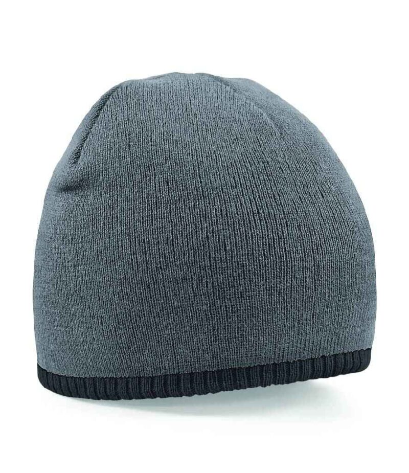 Embroidered Two Tone Beanie Hat - Image 4