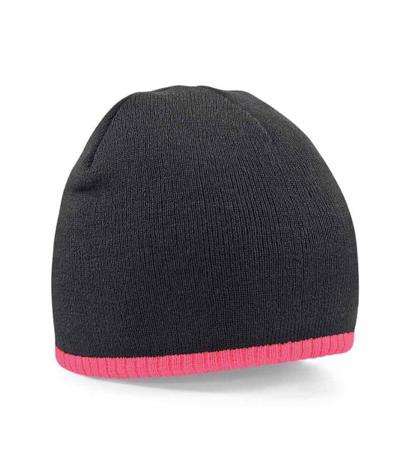 Embroidered Two Tone Beanie Hat - Image 2