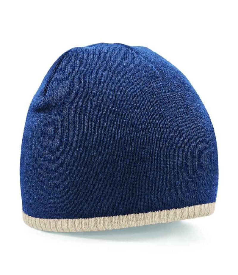 Embroidered Two Tone Beanie Hat - Image 3
