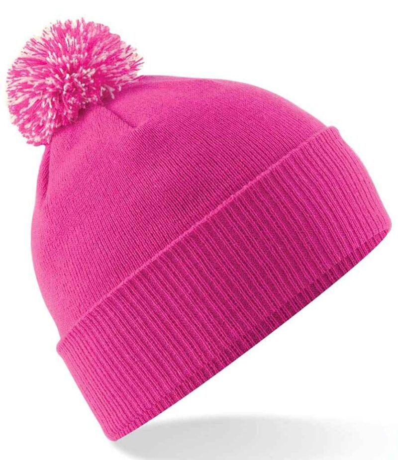 Embroidered Beanie Bobble Hat - Image 4