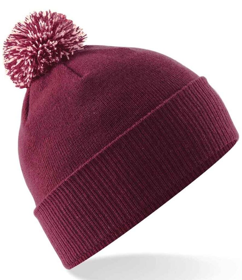 Embroidered Beanie Bobble Hat - Image 3