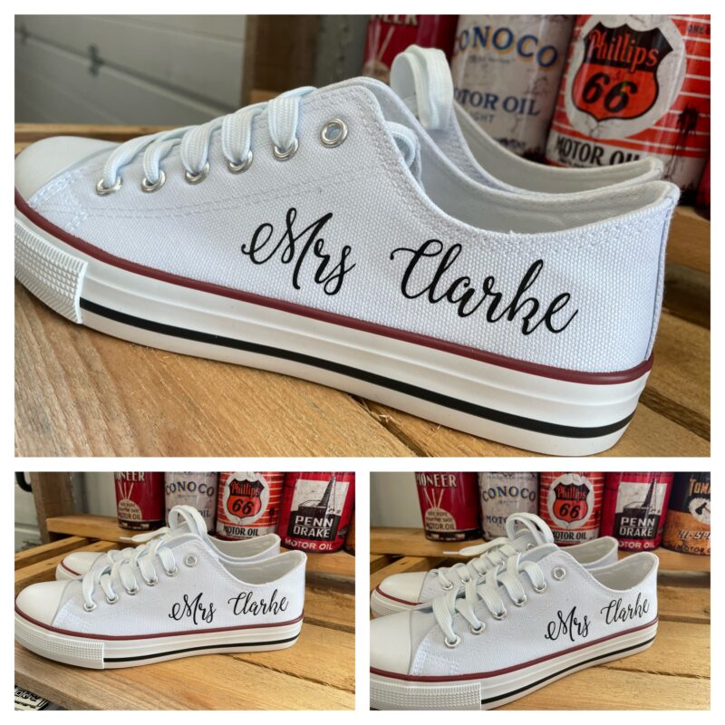Personalised White Wedding Shoes