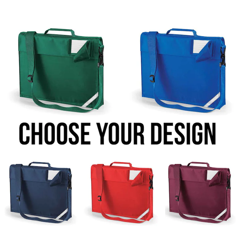 Personalised book bag with strap on sale