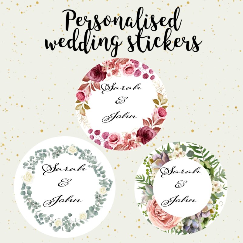 Personalised wedding stickers