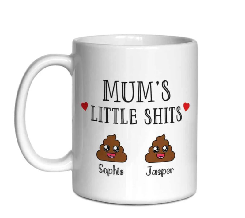 Mom's Precious Little Shits - Personalized Name Mug - Celebrating Mother's Love - Image 2