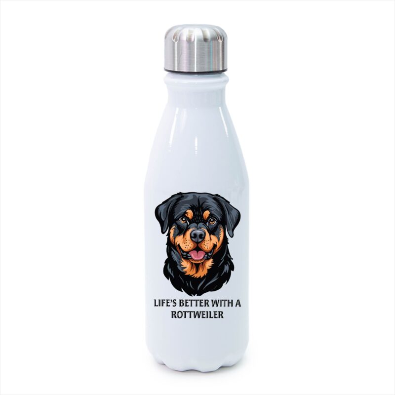 Life is better with a Rottweiler Aluminium Water Bottle