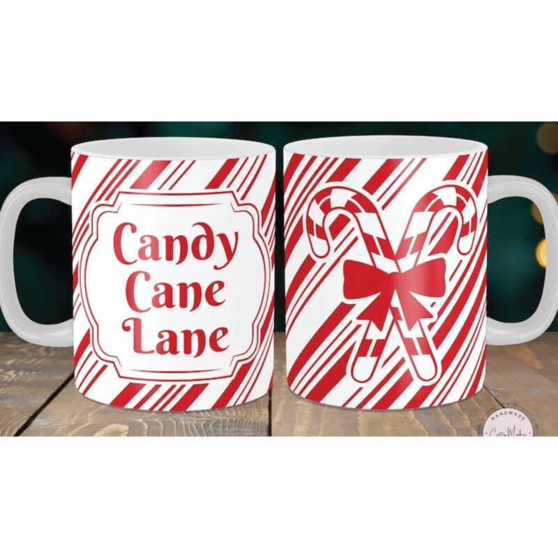 Candy cane lane Christmas mug