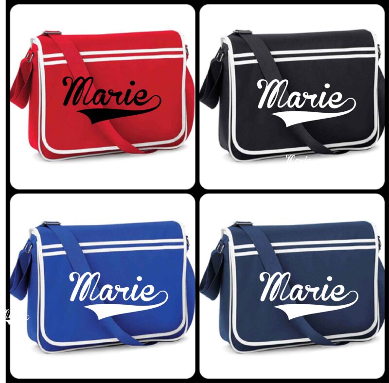 Personalised Retro Messenger Bag with Name